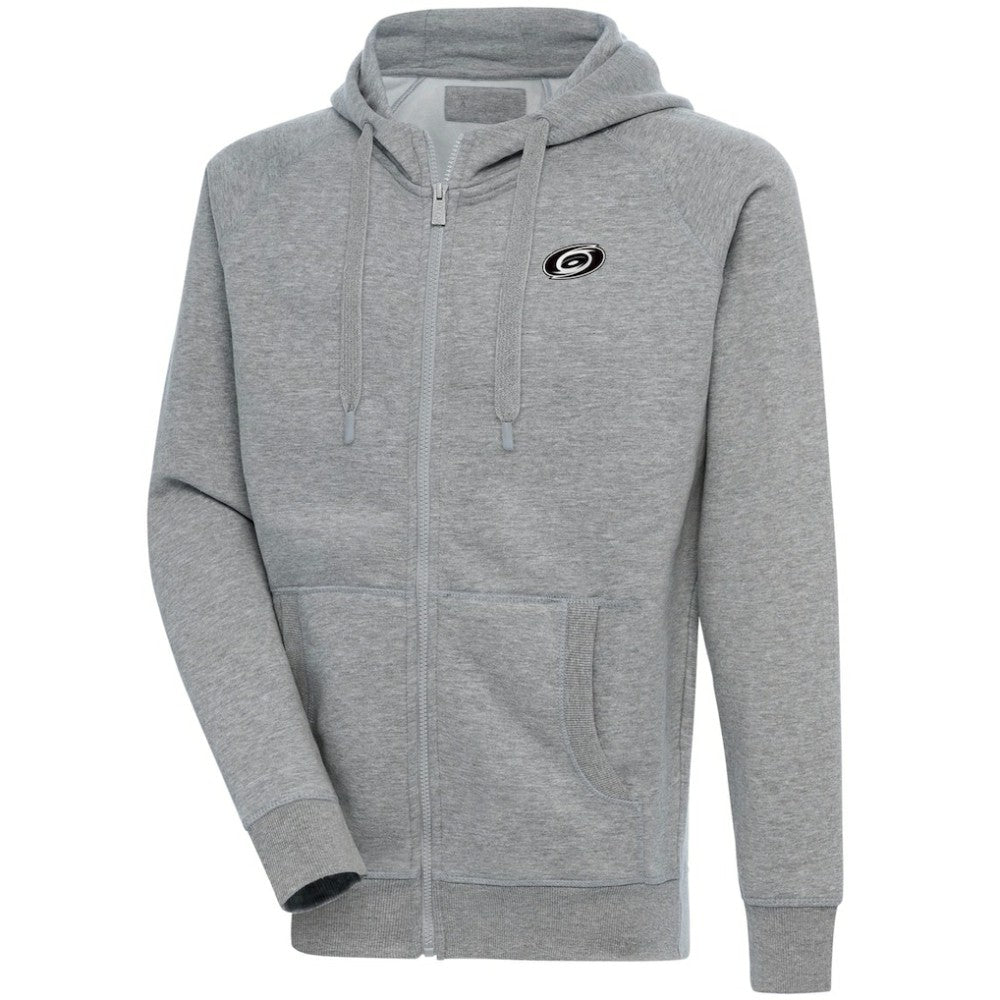 Carolina Hurricanes Antigua Metallic Logo Victory Full-Zip Hoodie - Heather Gray | NHL sale