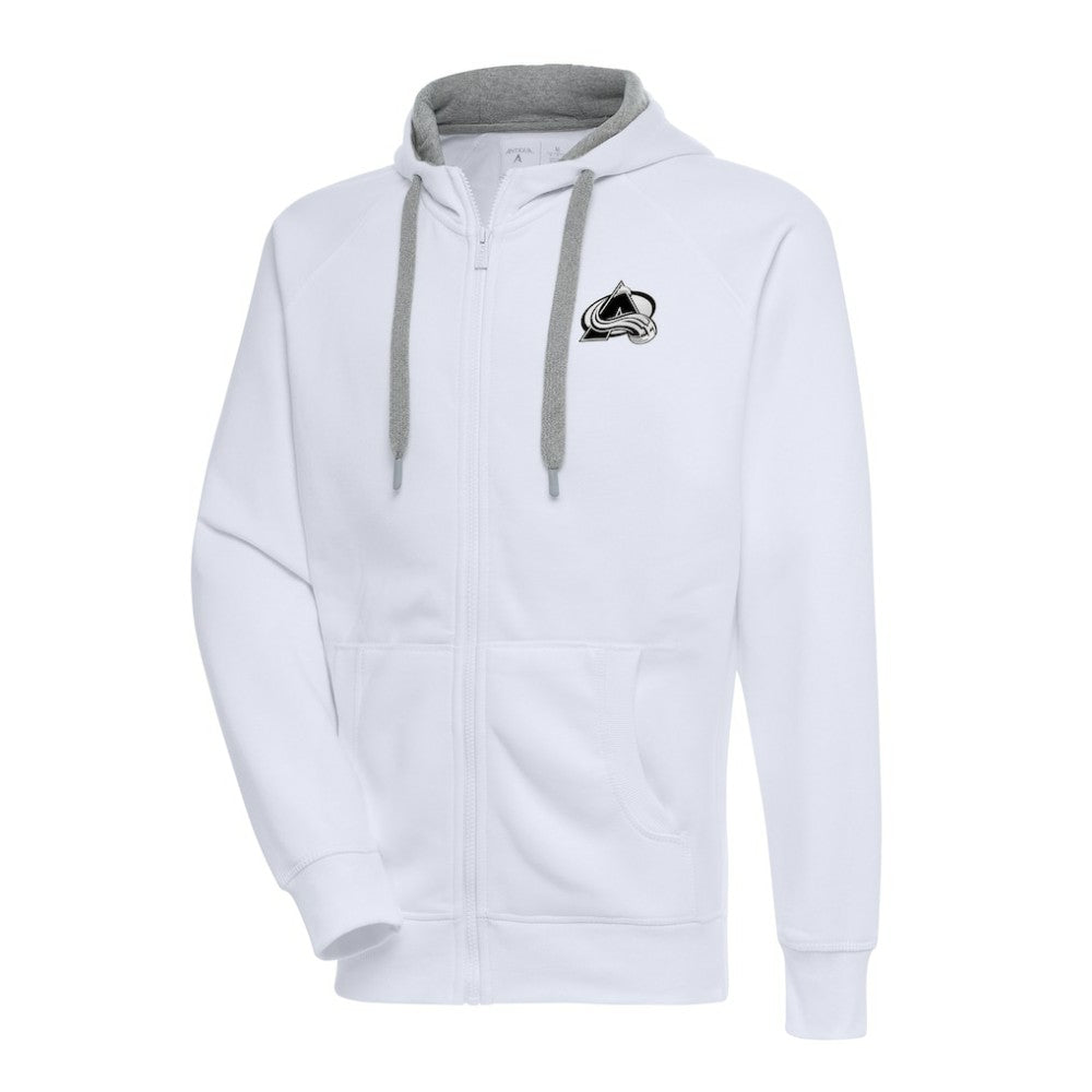 Colorado Avalanche Antigua Metallic Logo Victory Full-Zip Hoodie - White | NHL discount