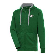 Dallas Stars Antigua Metallic Logo Victory Full-Zip Hoodie - Kelly Green | NHL Lifestyle