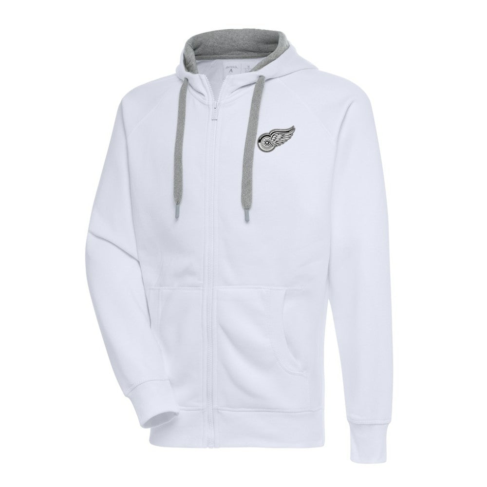 Detroit Red Wings Antigua Metallic Logo Victory Full-Zip Hoodie - White | NHL online