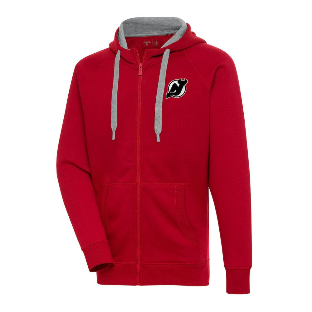 New Jersey Devils Antigua Metallic Logo Victory Full-Zip Hoodie - Red | NHL on sale