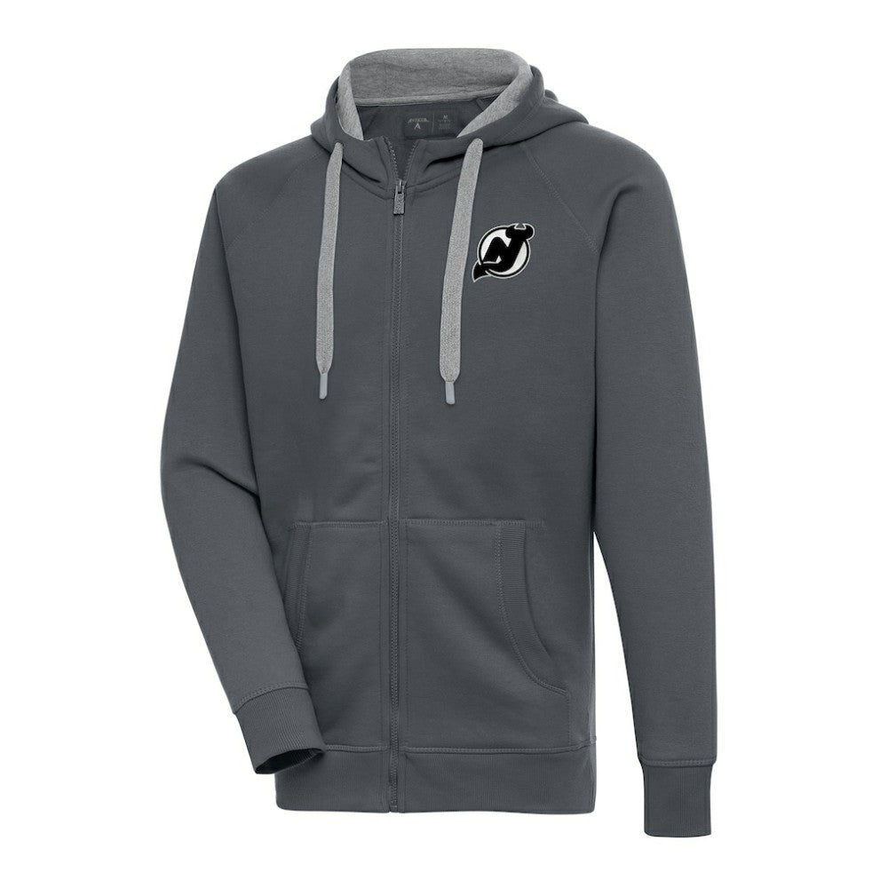 New Jersey Devils Antigua Metallic Logo Victory Full-Zip Hoodie - Charcoal | NHL sale