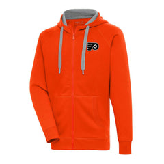 Philadelphia Flyers Antigua Metallic Logo Victory Full-Zip Hoodie - Orange | NHL Lifestyle
