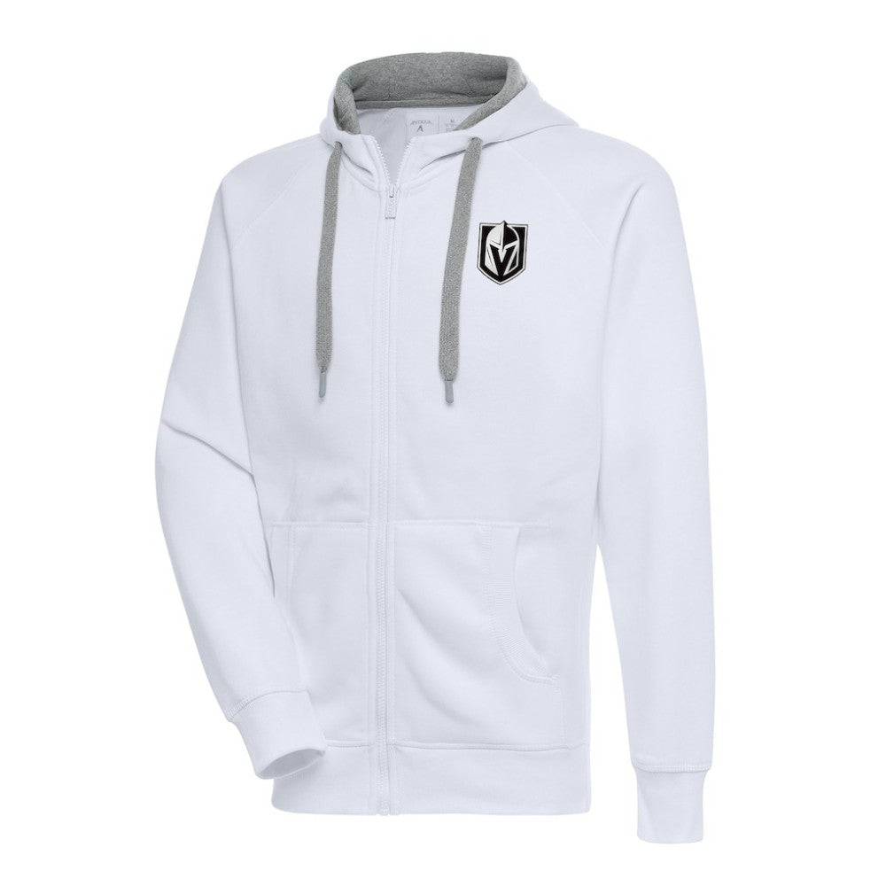 Vegas Golden Knights Antigua Metallic Logo Victory Full-Zip Hoodie - White | NHL Lifestyle