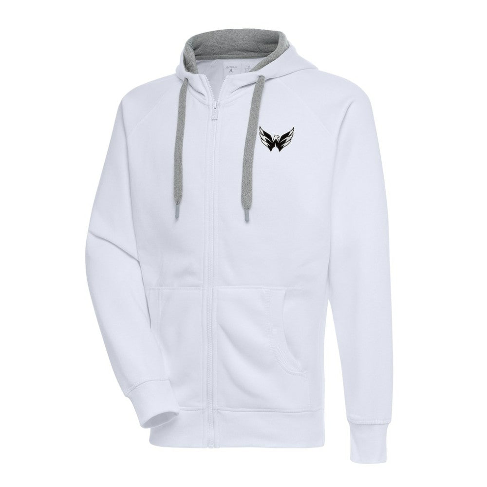 Washington Capitals Antigua Metallic Logo Victory Full-Zip Hoodie - White | NHL online