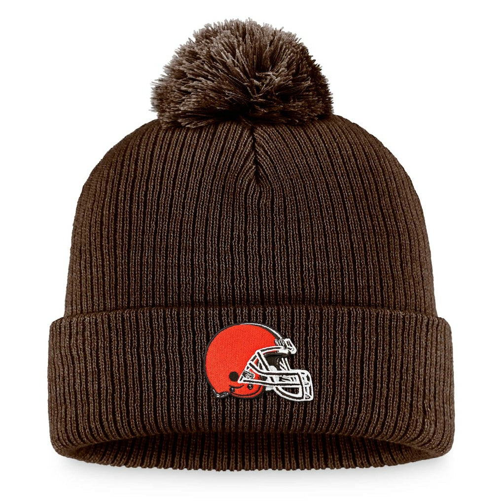 Cleveland Browns Women's Cuffed Knit Hat with Pom - Brown - Fanatics