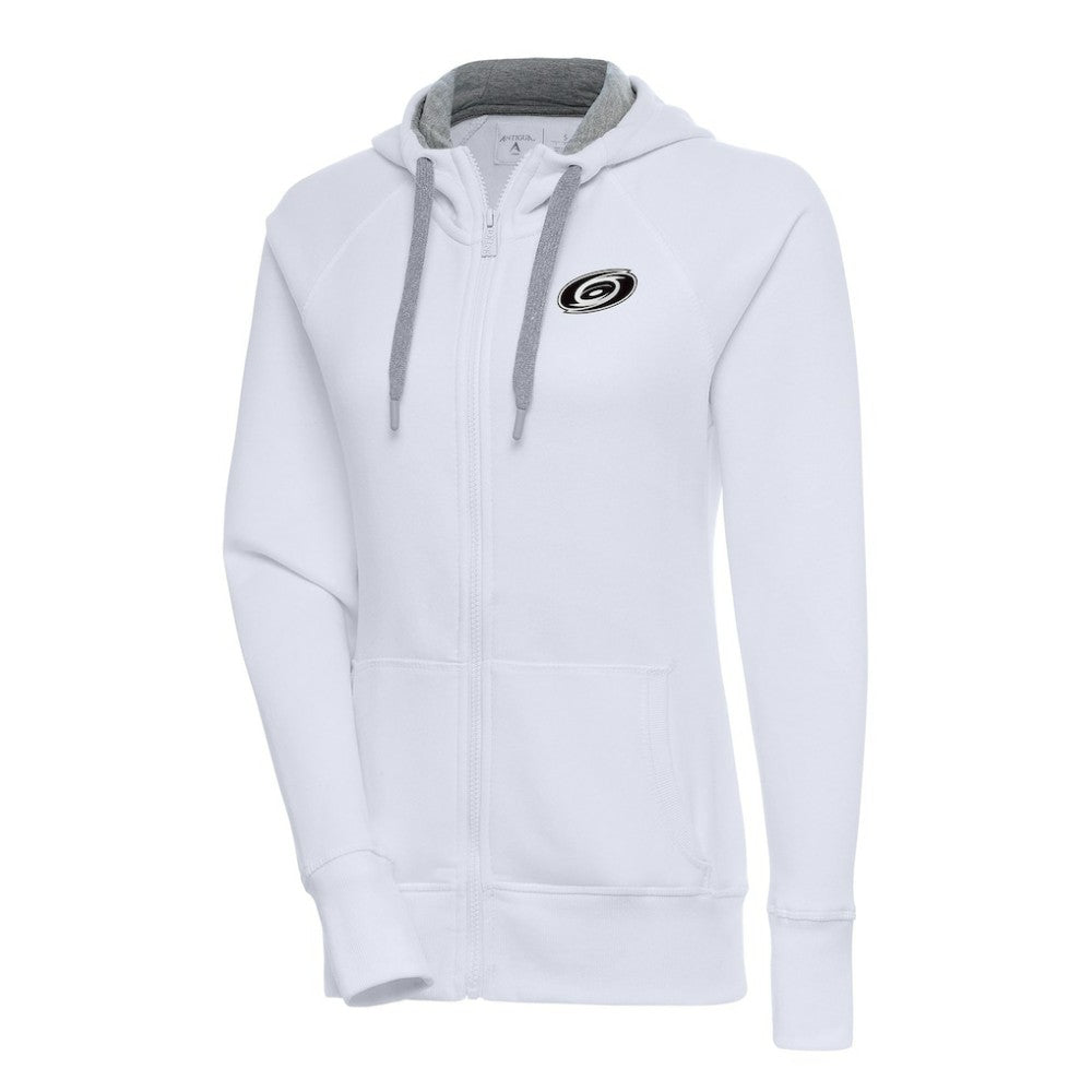 Carolina Hurricanes Antigua Women's Metallic Logo Victory Full-Zip Hoodie - White | NHL near me