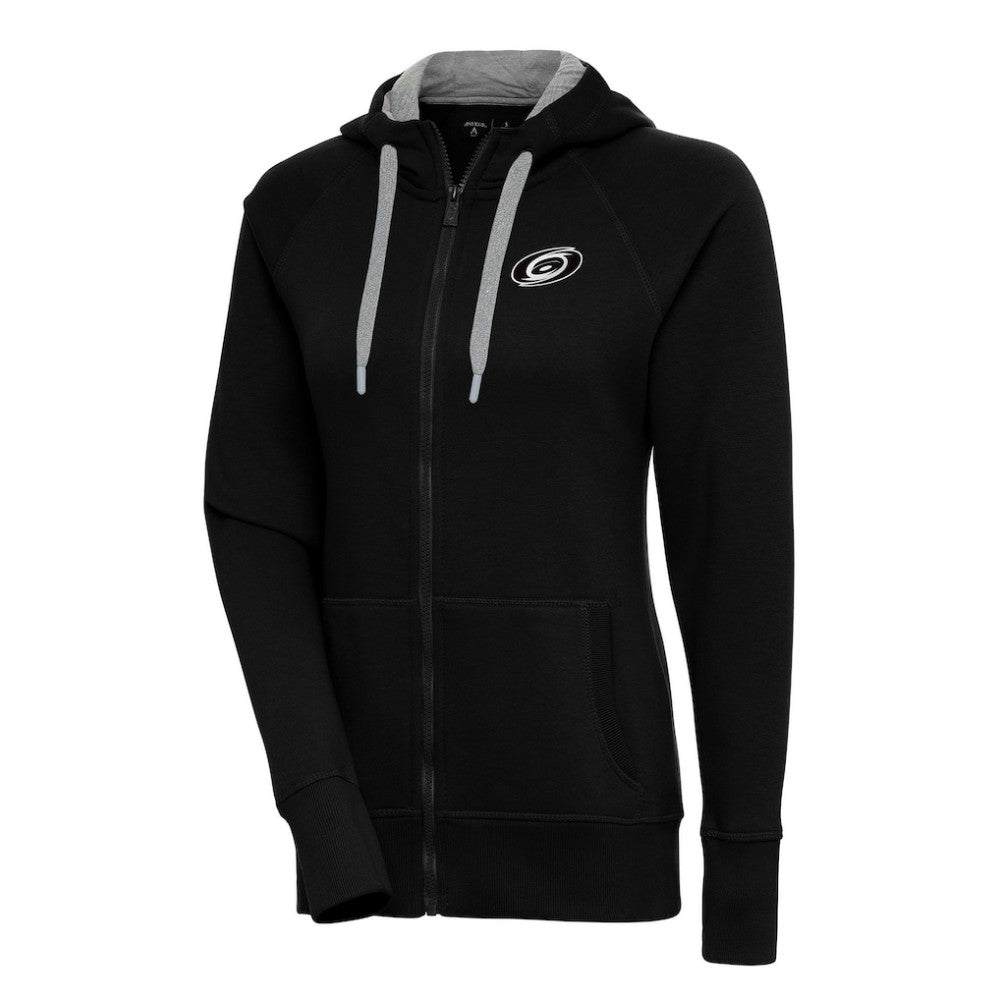 Carolina Hurricanes Antigua Women's Metallic Logo Victory Full-Zip Hoodie - Black | NHL discount