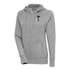 Chicago Blackhawks Antigua Women's Metallic Logo Victory Full-Zip Hoodie - Heather Gray | NHL sale