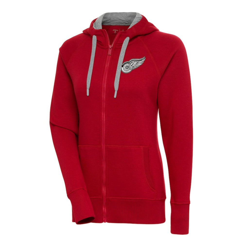 Detroit Red Wings Antigua Women's Metallic Logo Victory Full-Zip Hoodie - Red | NHL on sale