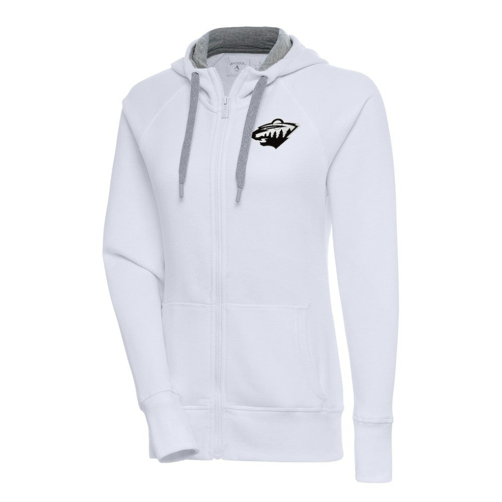 Minnesota Wild Antigua Women's Metallic Logo Victory Full-Zip Hoodie - White | NHL sale