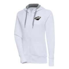 Minnesota Wild Antigua Women's Metallic Logo Victory Full-Zip Hoodie - White | NHL sale