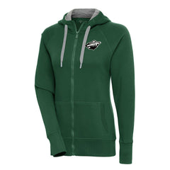Minnesota Wild Antigua Women's Metallic Logo Victory Full-Zip Hoodie - Green | NHL online