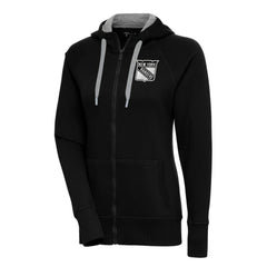 New York Rangers Antigua Women's Metallic Logo Victory Full-Zip Hoodie - Black | NHL sale