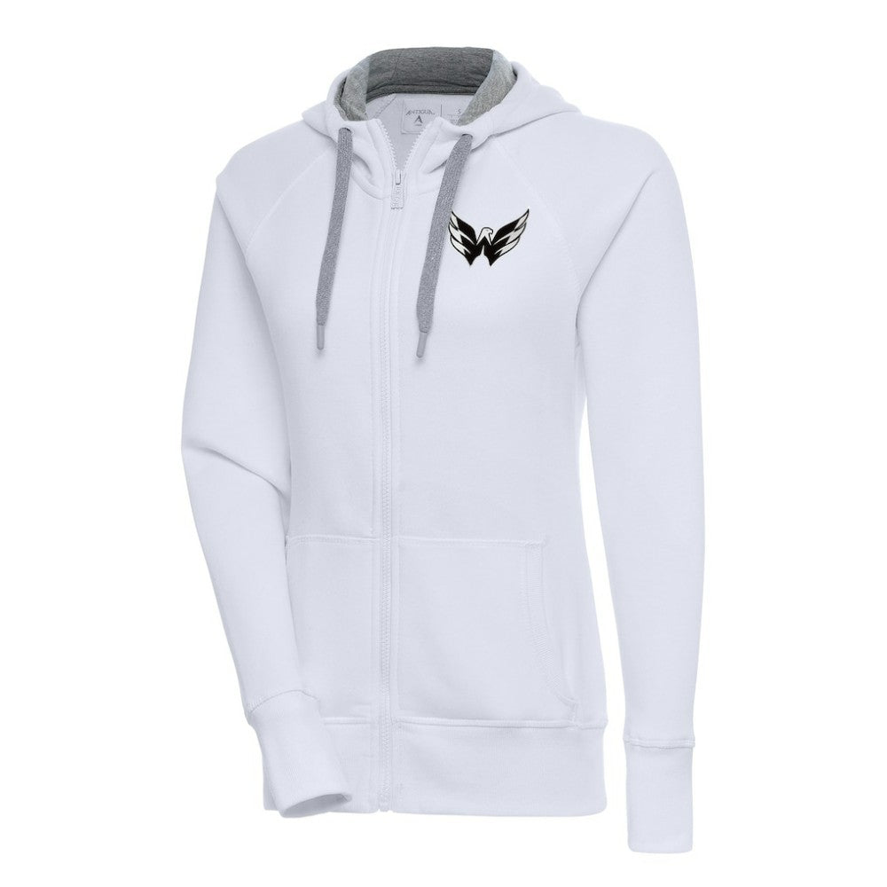 Washington Capitals Antigua Women's Metallic Logo Victory Full-Zip Hoodie - White | NHL discount