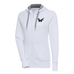 Washington Capitals Antigua Women's Metallic Logo Victory Full-Zip Hoodie - White | NHL discount