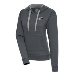 Carolina Hurricanes Antigua Women's Metallic Logo Victory Pullover Hoodie - Charcoal | NHL Lifestyle