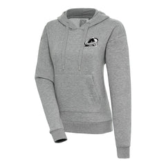 Colorado Avalanche Antigua Women's Metallic Logo Victory Pullover Hoodie - Heather Gray | NHL Lifestyle