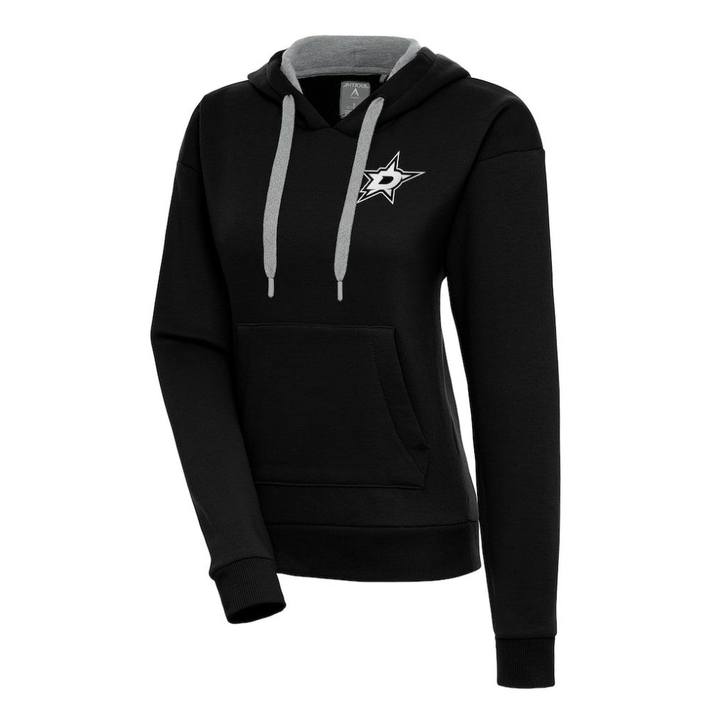 Dallas Stars Antigua Women's Metallic Logo Victory Pullover Hoodie - Black | NHL online