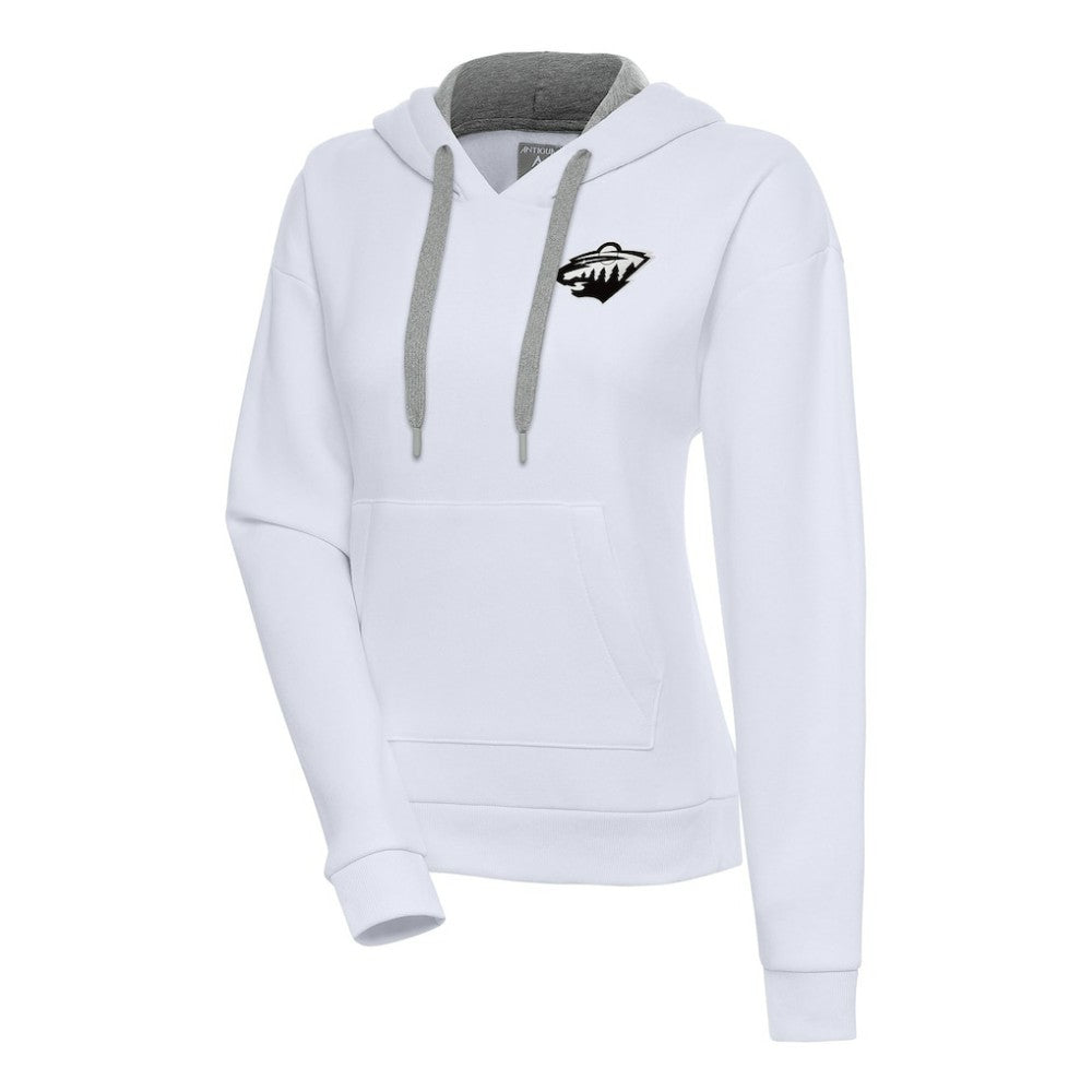 Minnesota Wild Antigua Women's Metallic Logo Victory Pullover Hoodie - White | NHL on sale