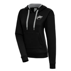 Minnesota Wild Antigua Women's Metallic Logo Victory Pullover Hoodie - Black | NHL sale