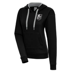 Vegas Golden Knights Antigua Women's Metallic Logo Victory Pullover Hoodie - Black | NHL near me