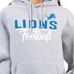 Detroit Lions G-III 4Her by Carl Banks Women's Graphic Fleece Pullover Hoodie - Heather Gray - NFL