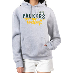 Green Bay Packers G-III 4Her by Carl Banks Women's Graphic Fleece Pullover Hoodie - Heather Gray - NFL
