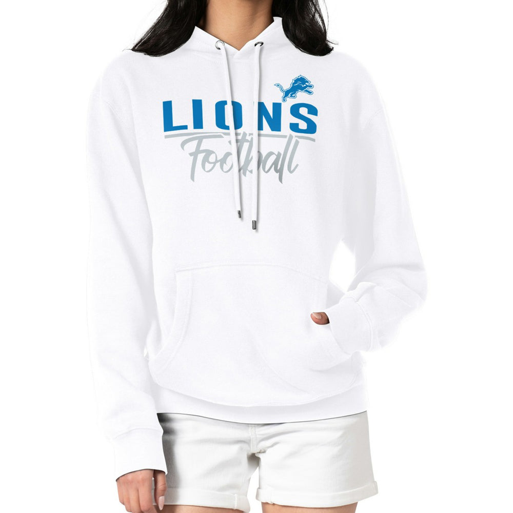 Detroit Lions G-III 4Her by Carl Banks Women's Graphic Fleece Pullover Hoodie - White - NFL