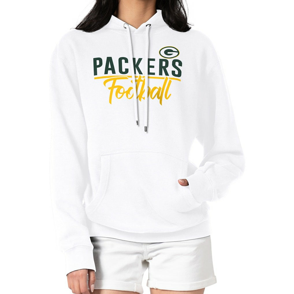 Green Bay Packers G-III 4Her by Carl Banks Women's Graphic Fleece Pullover Hoodie - White - NFL