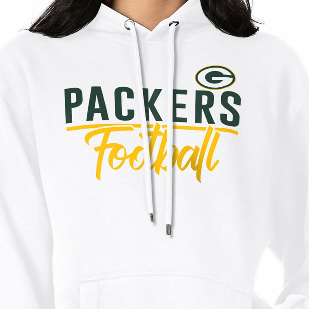 Green Bay Packers G-III 4Her by Carl Banks Women's Graphic Fleece Pullover Hoodie - White - NFL