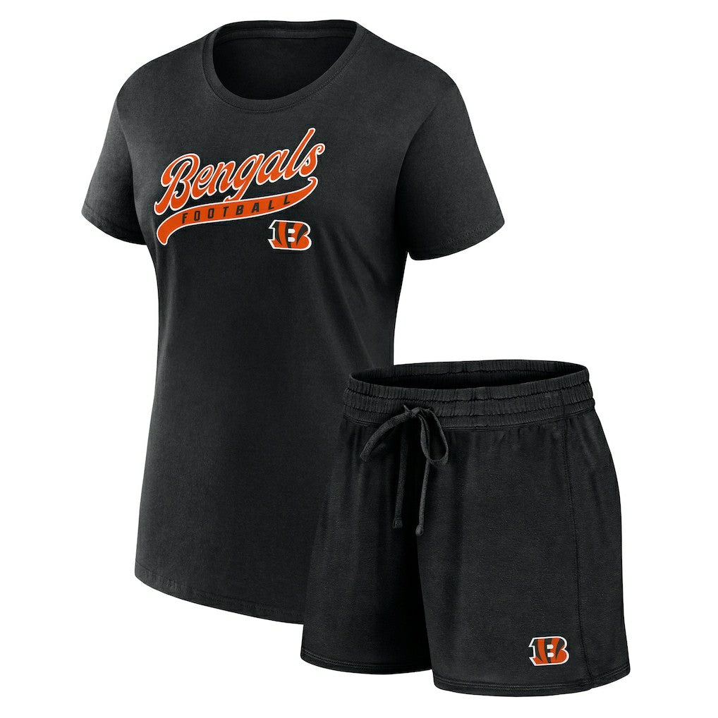 Cincinnati Bengals Women's Start to Finish T-Shirt & Shorts Combo Pack - Black - Fanatics