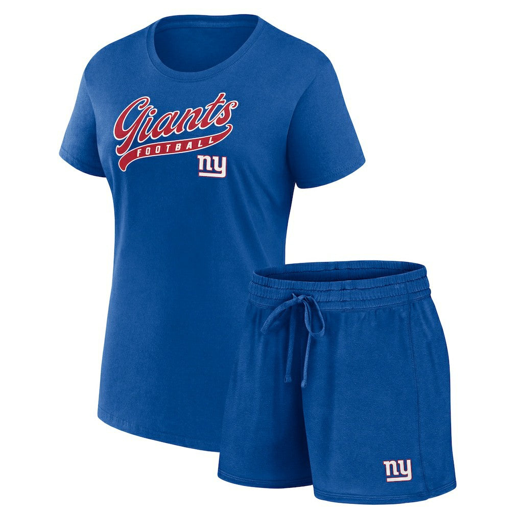 New York Giants Women's Start to Finish T-Shirt & Shorts Combo Pack - Royal - Fanatics
