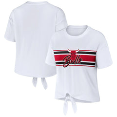 Chicago Bulls WEAR by Erin Andrews Women's Tie-Front T-Shirt White
