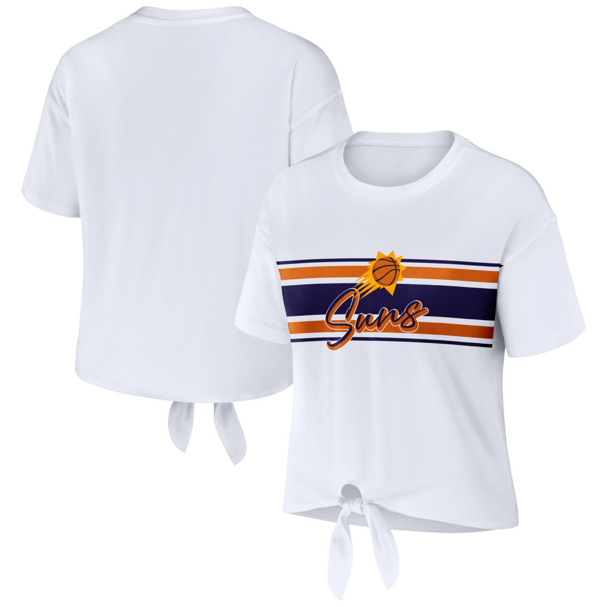 Phoenix Suns WEAR by Erin Andrews Women's Tie-Front T-Shirt White