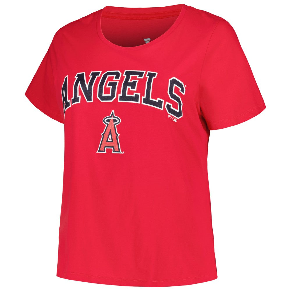 Los Angeles Angels Profile Women's Plus Size Arch Logo T-Shirt for sale