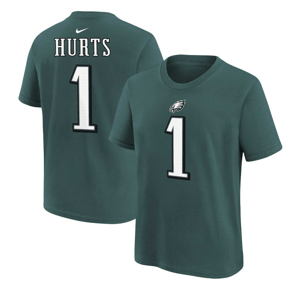 Jalen Hurts Philadelphia Eagles Youth Player Name & Number T-Shirt - Midnight Green - Nike