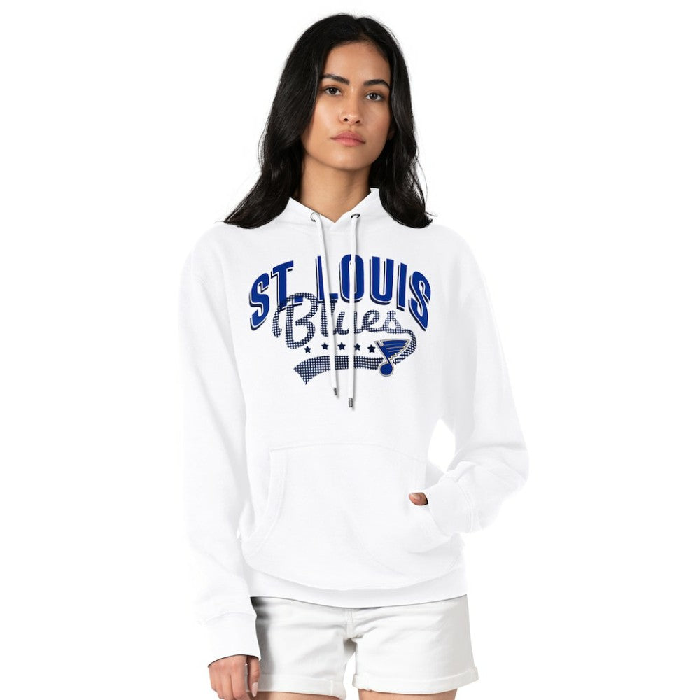 St. Louis Blues G-III 4Her by Carl Banks Women's Filigree Logo Pullover Hoodie – White | NHL Lifestyle