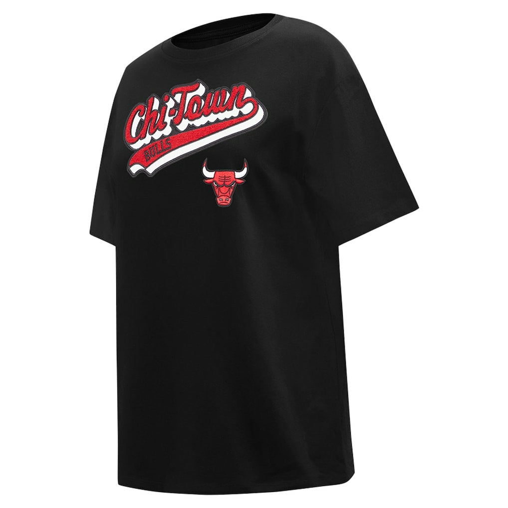 Chicago Bulls Pro Standard Women's Script Boyfriend T-Shirt Black