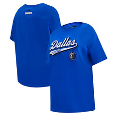 Dallas Mavericks Pro Standard Women's Script Boyfriend T-Shirt Royal