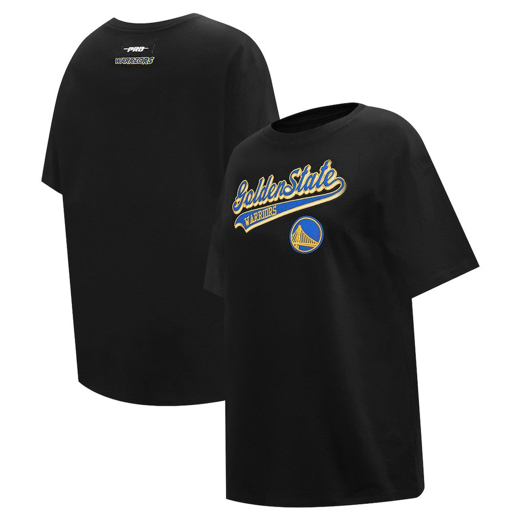 Golden State Warriors Pro Standard Women's Script Boyfriend T-Shirt Black