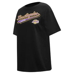 Los Angeles Lakers Pro Standard Women's Script Boyfriend T-Shirt Black