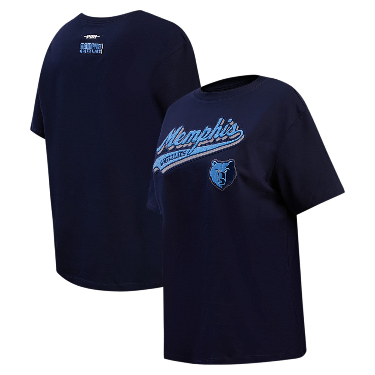 Memphis Grizzlies Pro Standard Women's Script Boyfriend T-Shirt Navy
