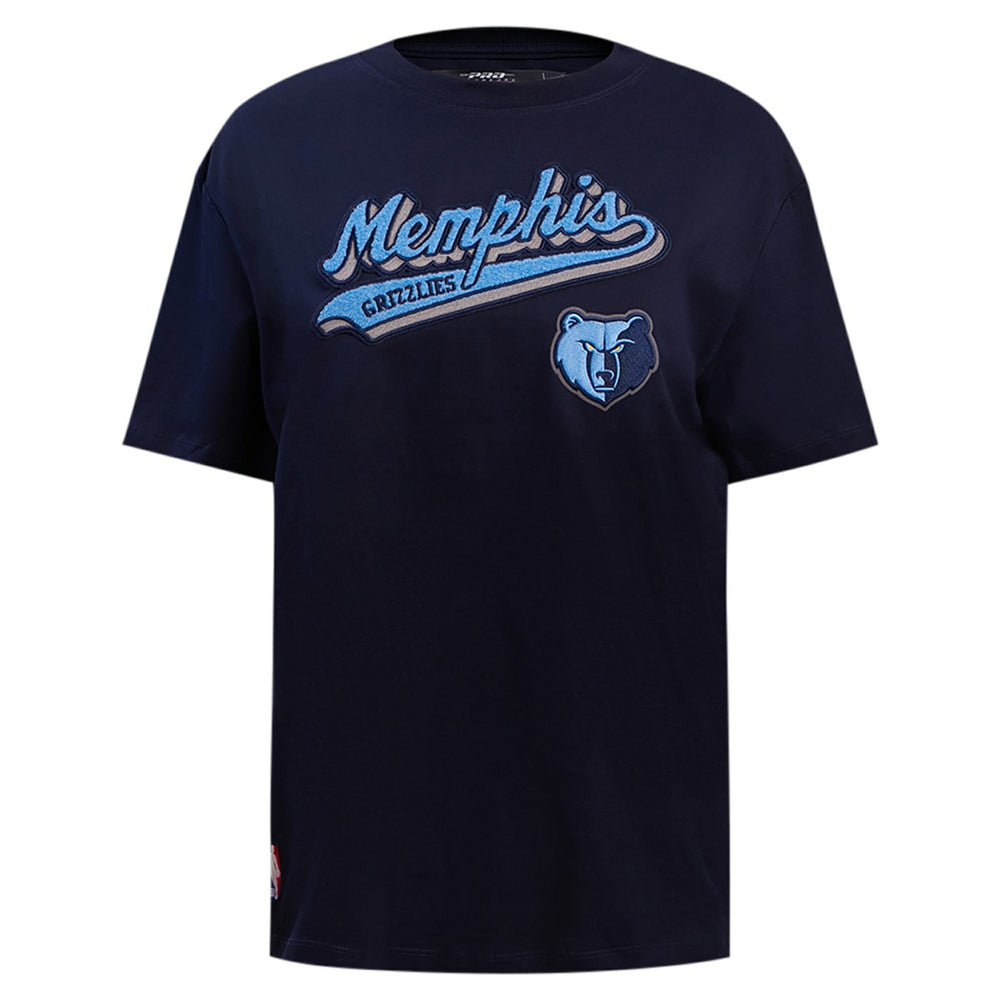 Memphis Grizzlies Pro Standard Women's Script Boyfriend T-Shirt Navy