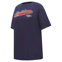 New Orleans Pelicans Pro Standard Women's Script Boyfriend T-Shirt Navy
