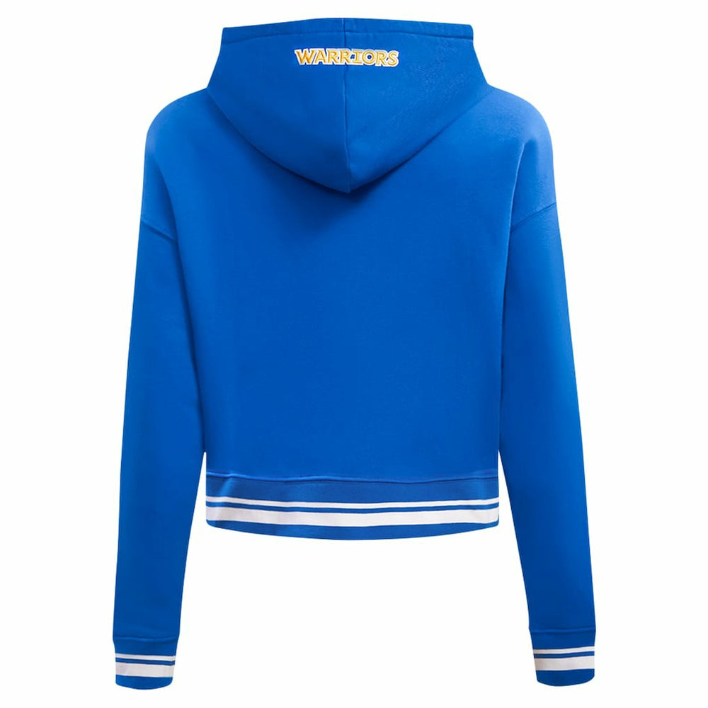 Golden State Warriors Pro Standard Women's Script Tail Cropped Pullover Hoodie Royal