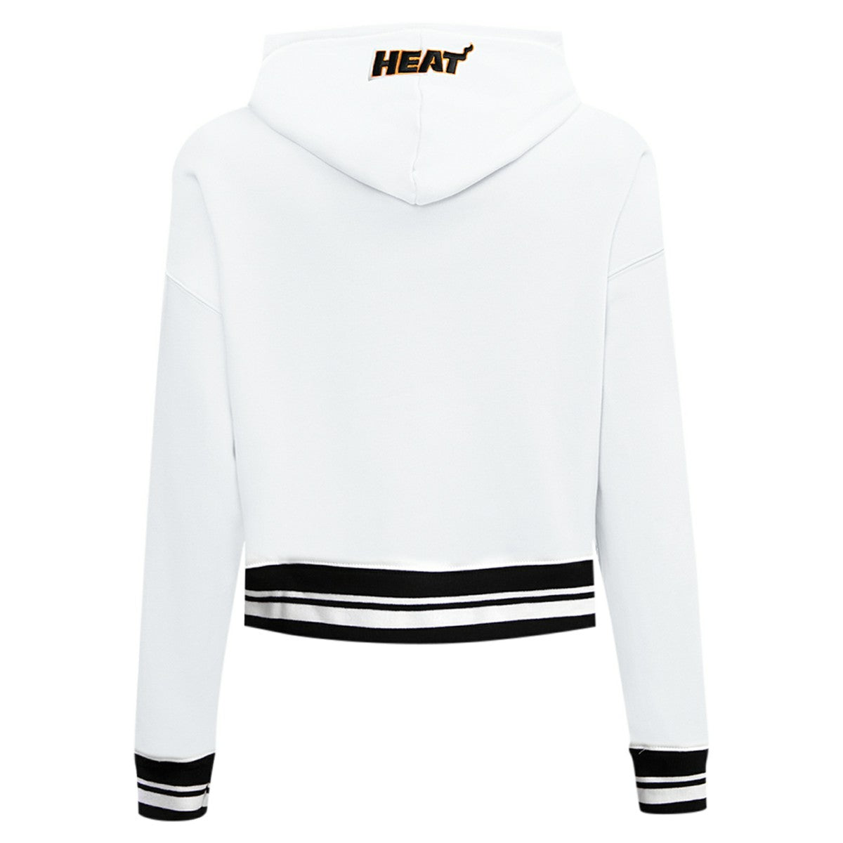 Miami Heat Pro Standard Women's Script Tail Cropped Pullover Hoodie White