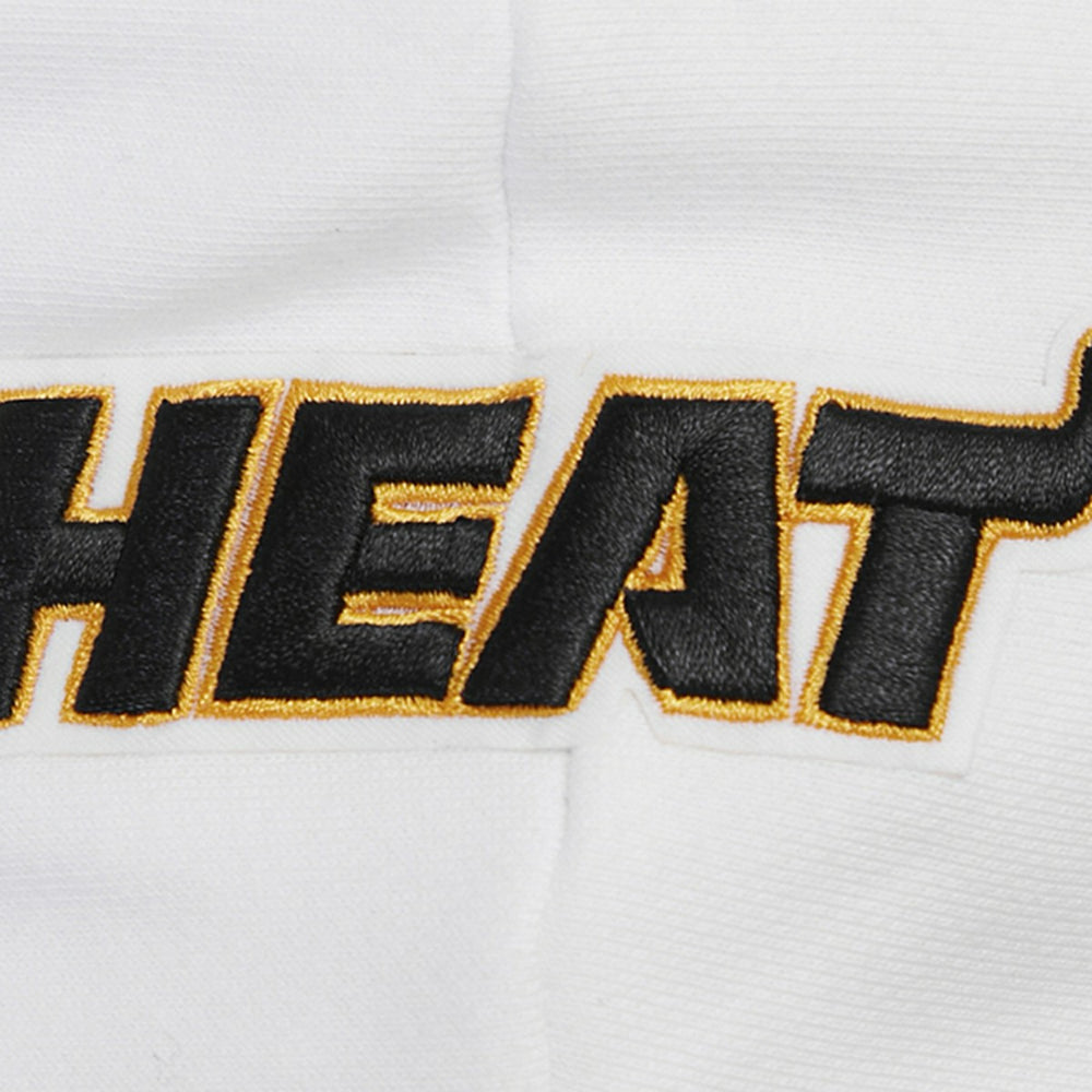 Miami Heat Pro Standard Women's Script Tail Cropped Pullover Hoodie White