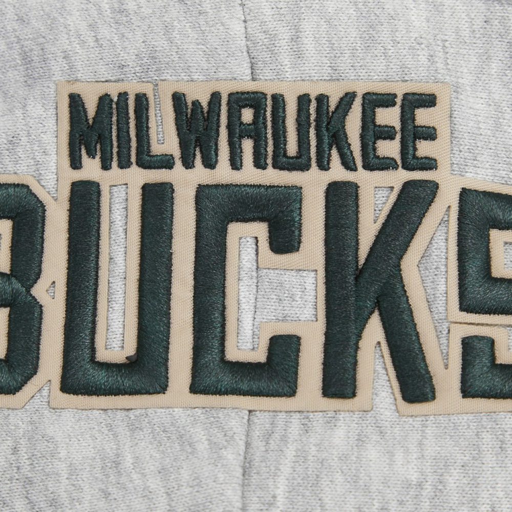 Milwaukee Bucks Pro Standard Women's Script Tail Cropped Pullover Hoodie Heather Gray