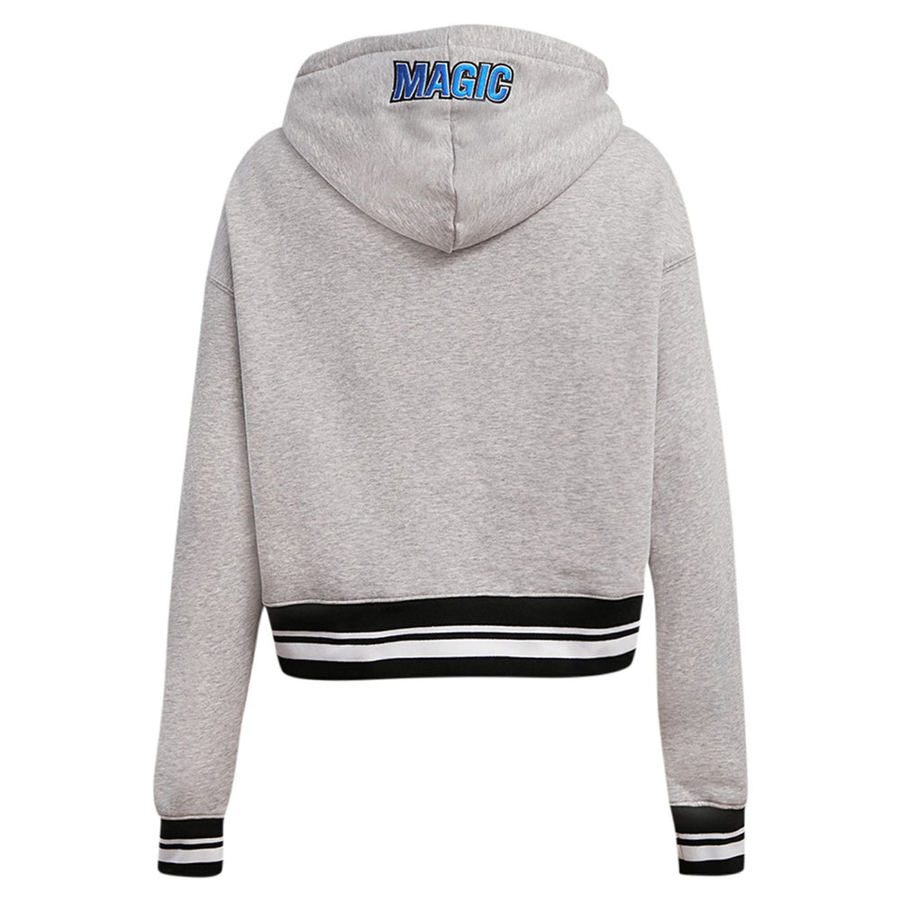 Orlando Magic Pro Standard Women's Script Tail Cropped Pullover Hoodie Heather Gray